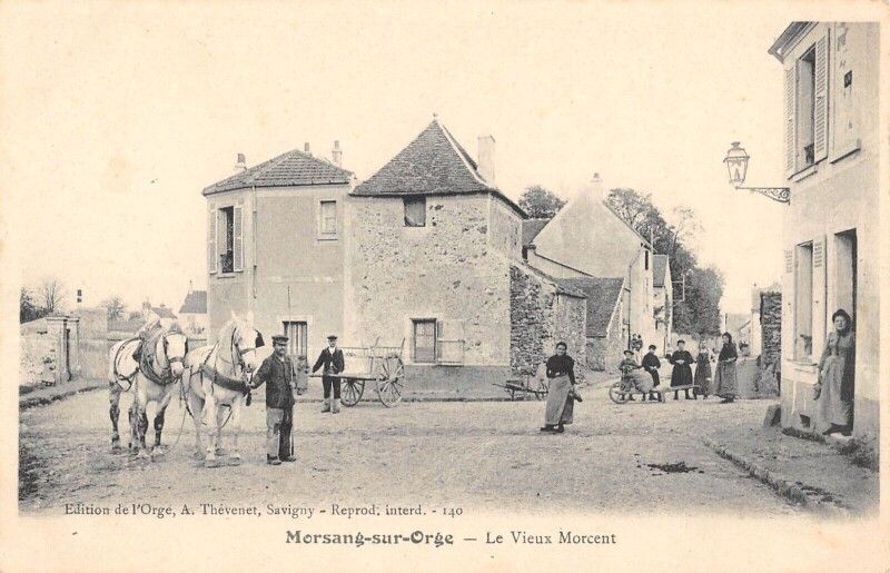 Carte postale ancienne Morsang Sur Orge / Le Vieux Morcent / Chevaux à Morsang-sur-Orge
