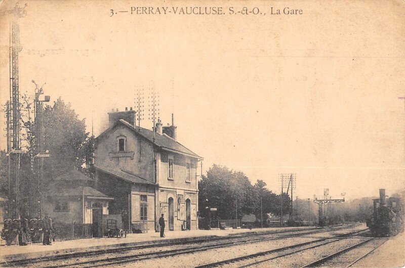 Carte postale ancienne Perray Vaucluse / La Gare / Train