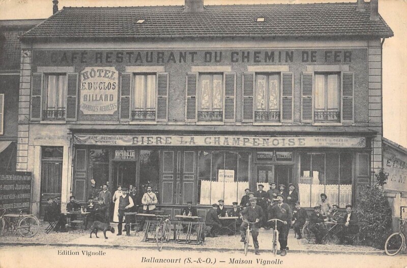 Carte postale ancienne Ballancourt - Maison Vignolle - Cafe - Restaurant Du Chemin De Fer