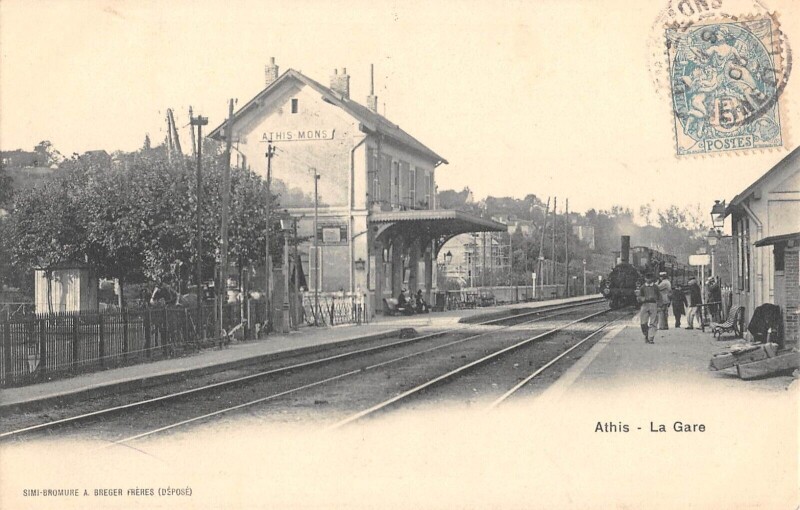 Carte postale ancienne Athis Mons / La Gare / Train à Athis-Mons