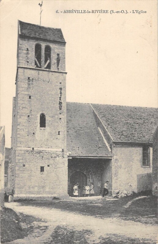 Carte postale ancienne Abbeville La Riviere - L'Eglise - cliché rare