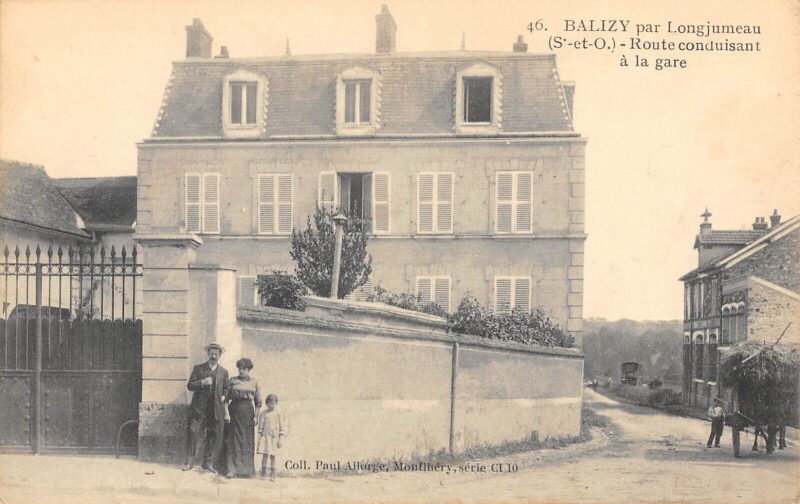 Carte postale ancienne Balizy - Par Longjumeau - Route Conduisant A La Gare - cliché rare à Longjumeau