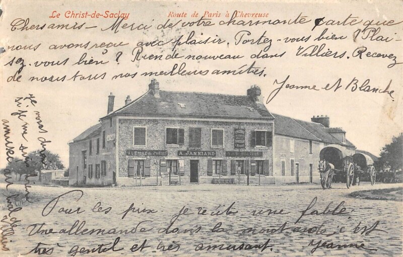 Carte postale ancienne Le Christ De Saclay - Route De Paris A Chevreuse - A L'Etoile Du Christ à Saclay