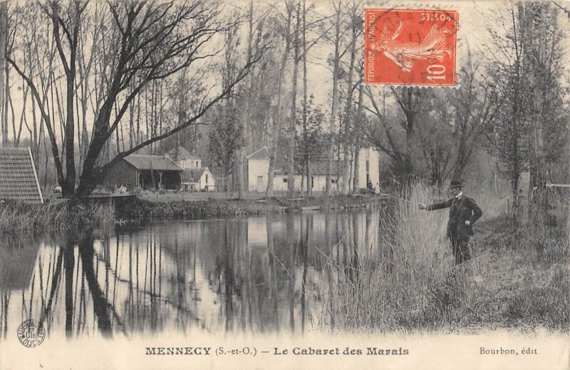 Carte postale ancienne Mennecy - Le Cabaret Des Marais - Peche A La Ligne à Mennecy