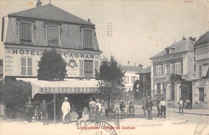 Carte postale ancienne Longjumeau - Hotel Du Cadran à Longjumeau