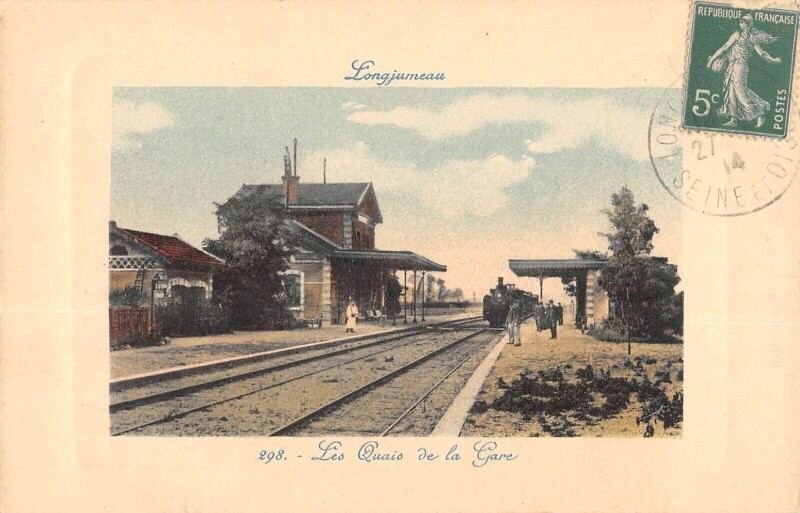 Carte postale ancienne Longjumeau / Les Quais De La Gare / Train à Longjumeau
