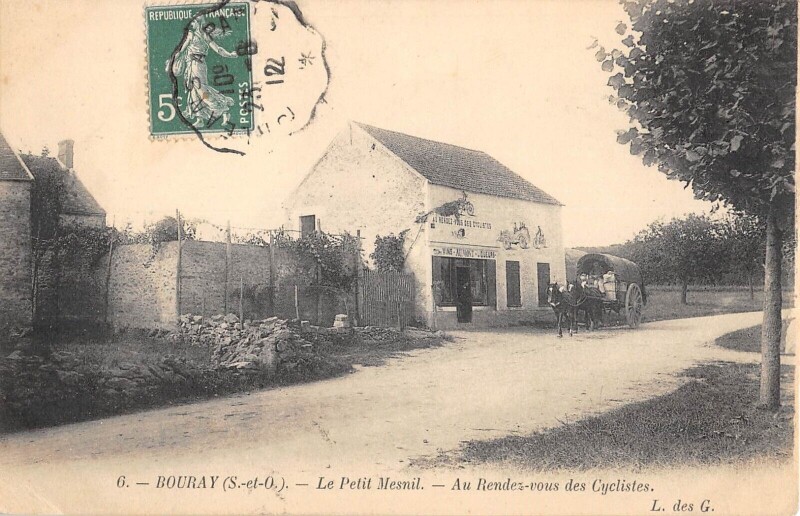 Carte postale ancienne Bouray - Le Petit Mesnil - Au Rendez Vous Des Cyclistes