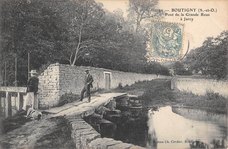 Carte postale ancienne Boutigny - Pont De La Grande Roue A Jarcy