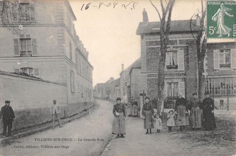 Carte postale ancienne Villiers Sur Orge - La Grande Rue à Villiers-sur-Orge