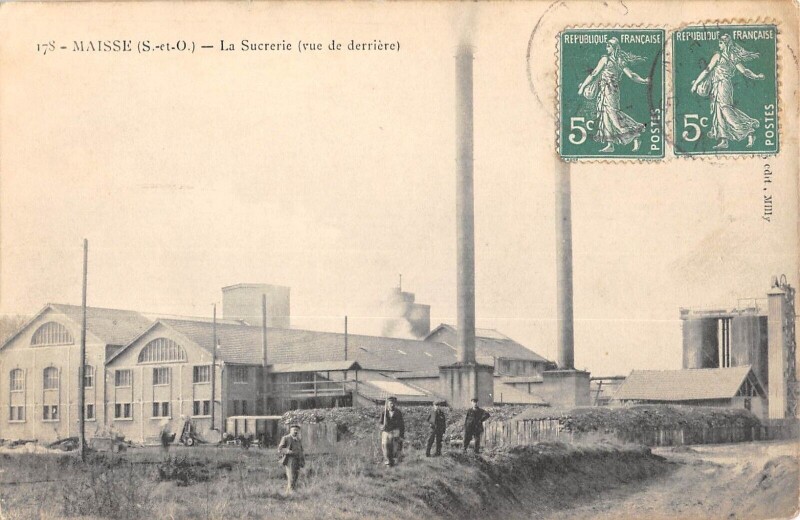 Carte postale ancienne Maisse - La Sucrerie - Vue De Derriere - Industrie à Maisse