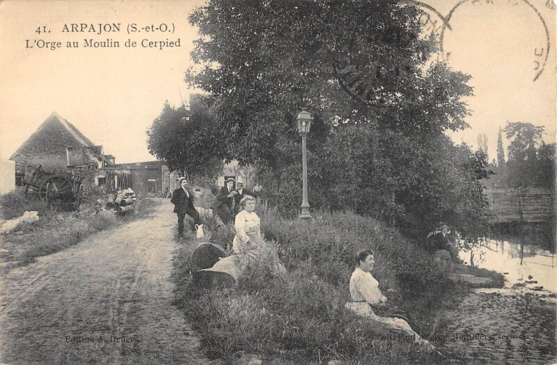 Carte postale ancienne Arpajon - L'Orge Au Moulin De Cerpied à Arpajon