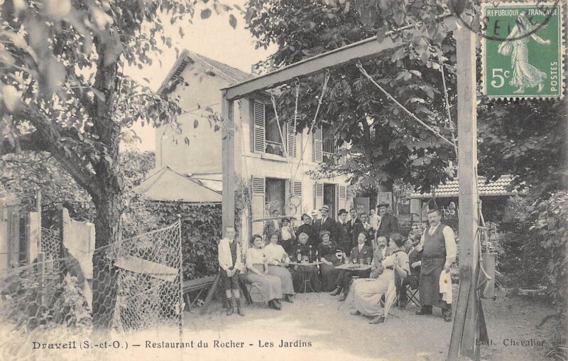 Carte postale ancienne Draveil - Restaurant Du Rocher - Buvette à Draveil