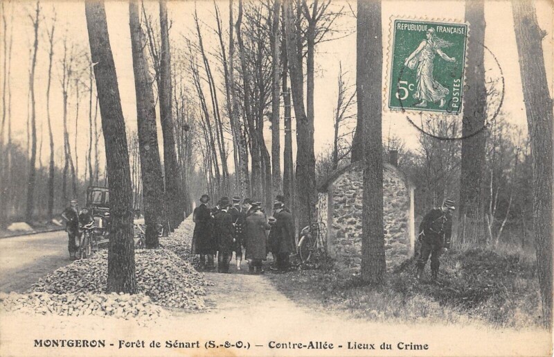 Carte postale ancienne Montgeron - Foret De Senart - Contre Allee - Lieux Du Crime - cpa justice à Montgeron