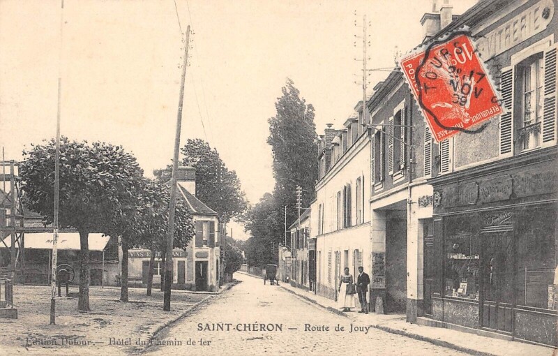 Carte postale ancienne Saint Cheron - Route De Jouy
