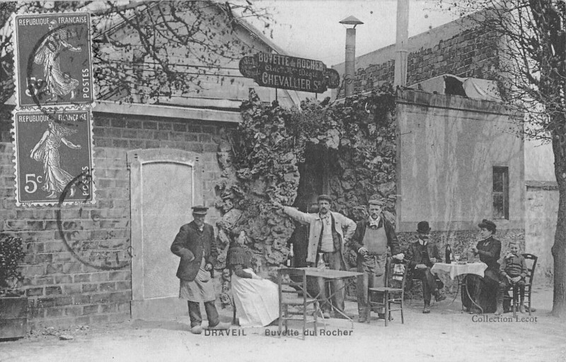 Carte postale ancienne Draveil - Buvette Du Rocher - Chevallier à Draveil