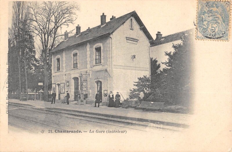 Carte postale ancienne Chamarande - La Gare - Interieur à Chamarande