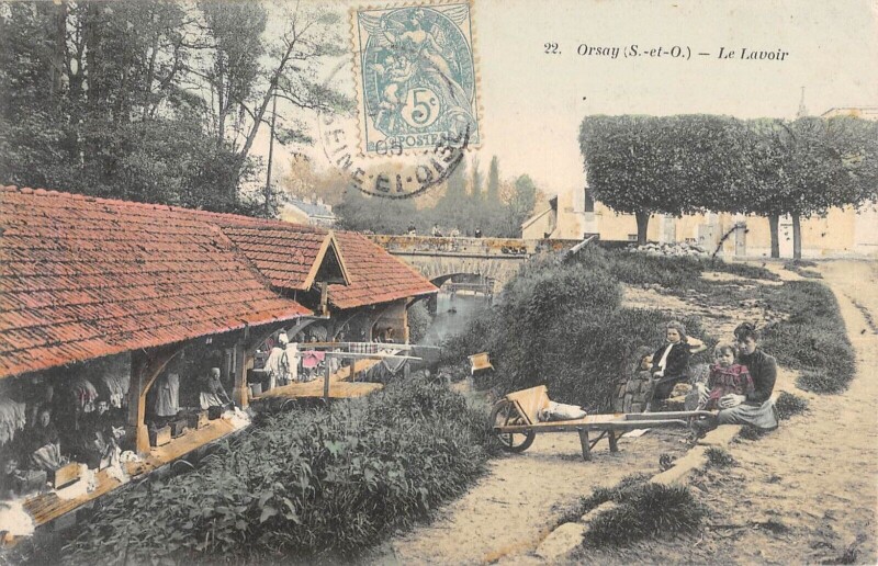 Carte postale ancienne Orsay - Le Lavoir - Lavandieres à Orsay