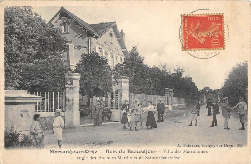Carte postale ancienne Morsang Sur Orge - Beausejour - Villa Des Marronniers - Angle Avenues Mar à Morsang-sur-Orge