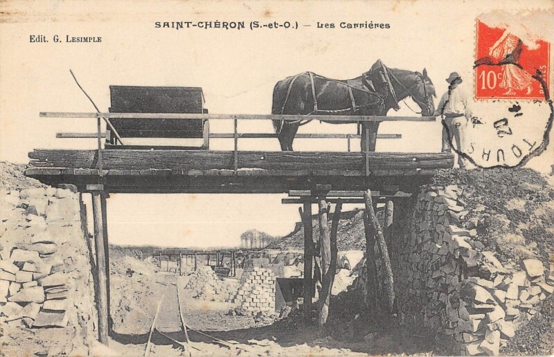 Carte postale ancienne Saint Cheron - Les Carrieres - Industrie
