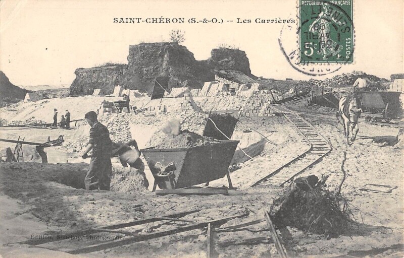 Carte postale ancienne Saint Cheron - Les Carrieres - Industrie