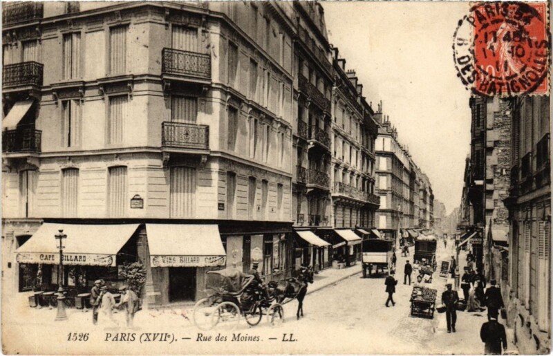 Carte postale ancienne Rue des Moines à Paris 17e