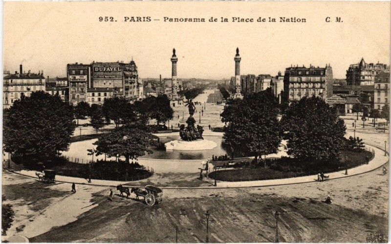 Carte postale ancienne Paris 12e Place de la Nation à Paris 12e