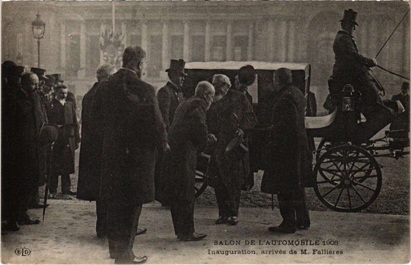 Carte postale ancienne Paris Salon de l'Automobile 1908 Inauguration