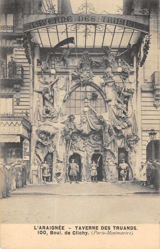Carte postale ancienne L'Araignée - Taverne des Truands à Paris 18e