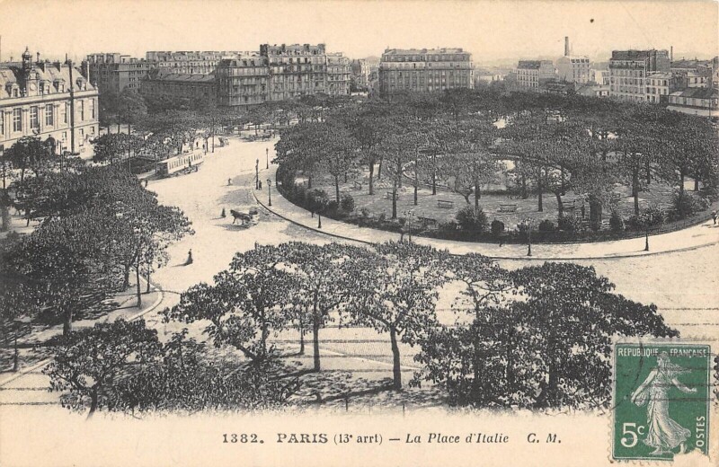 Carte postale ancienne Paris 13e La Place D'Italie à Paris 13e