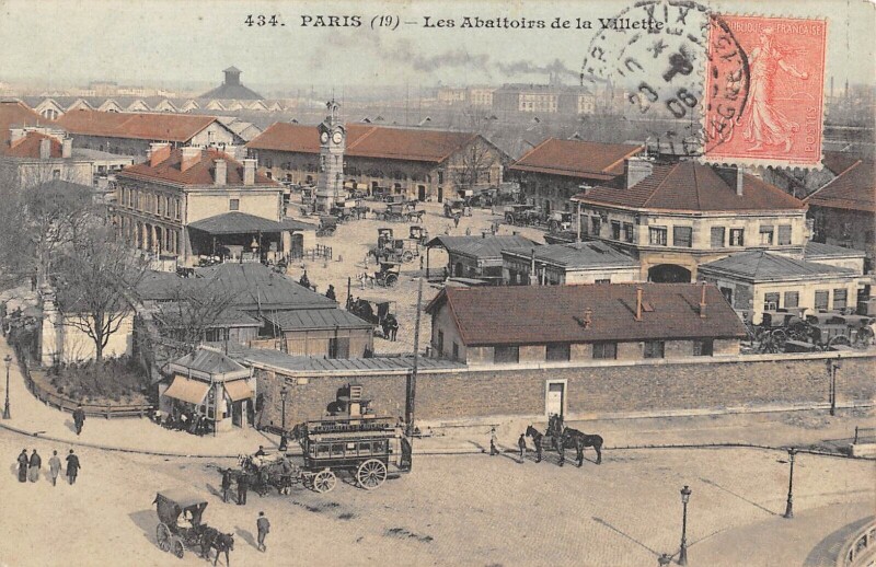 Carte postale ancienne Les Abattoirs de la Villette à Paris 19e