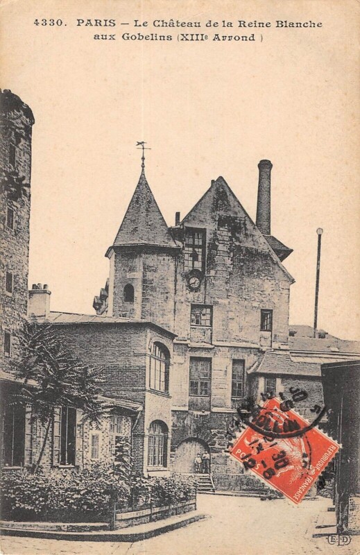 Carte postale ancienne Le Château de la Reine Blanche aux Gobelins à Paris 13e