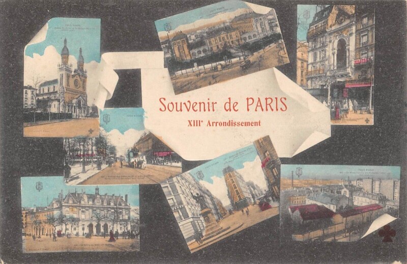 Carte postale ancienne Souvenir de Paris - XIIIe Arrondissement à Paris 13e