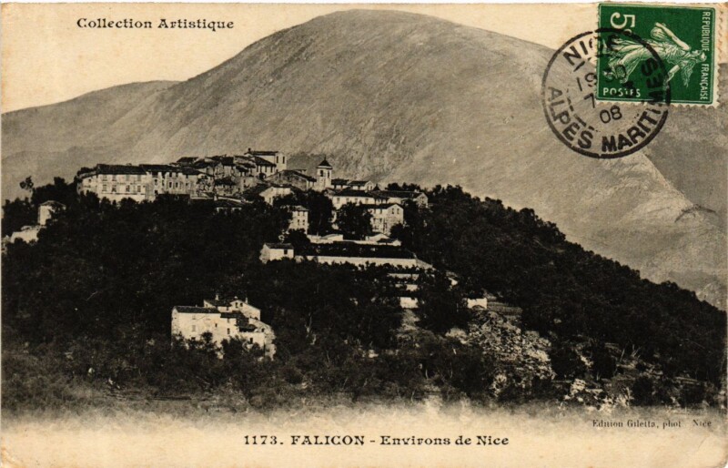 Carte postale ancienne Falicon Environs de Nice à Falicon