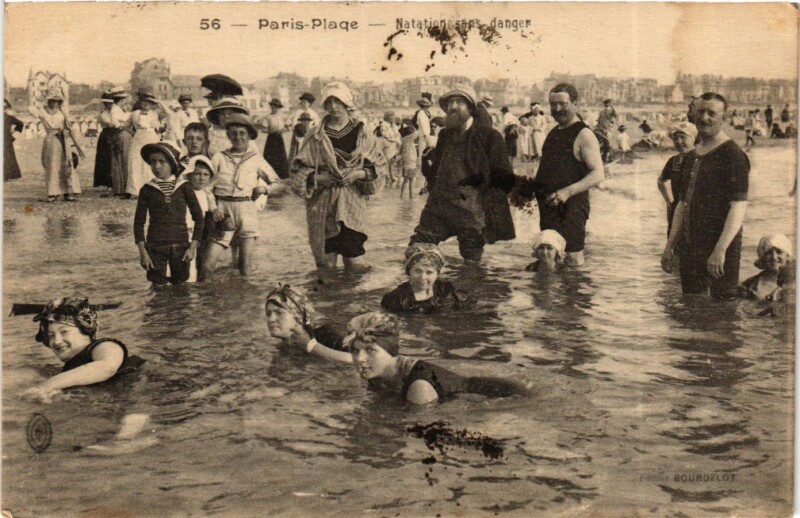 Carte postale ancienne Paris-Plage - Nation sous danger
