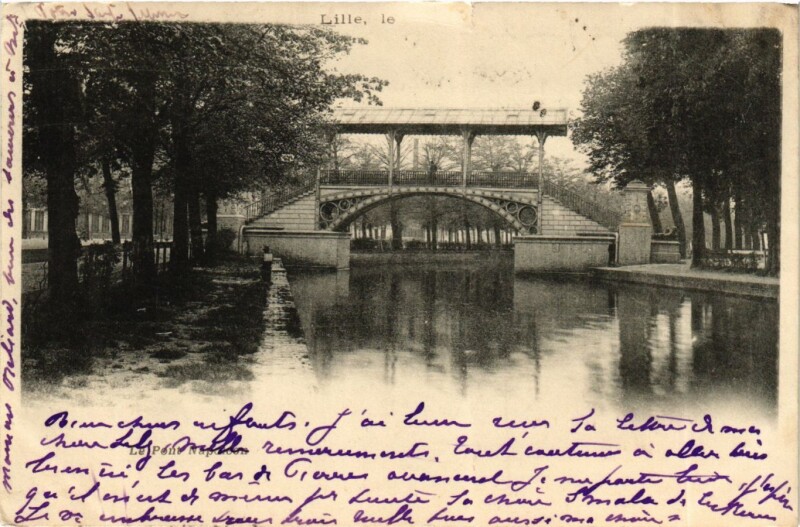 Carte postale ancienne Nord Lille Pont Napoléon à Lille
