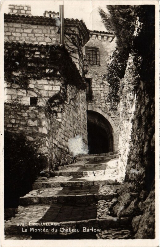 Carte postale ancienne Eze Village Montée du Chateu Barlow