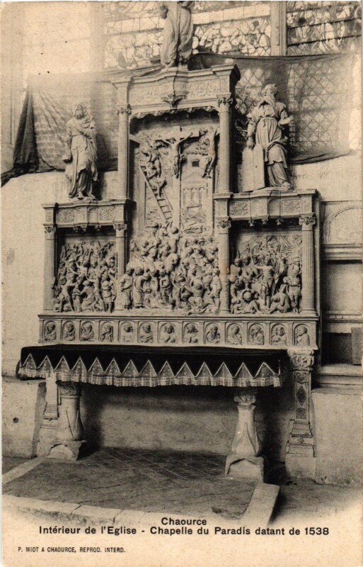 Carte postale ancienne Chaource- Interieur de l'Eglise ,Chapelle du Paradis France à Chaource