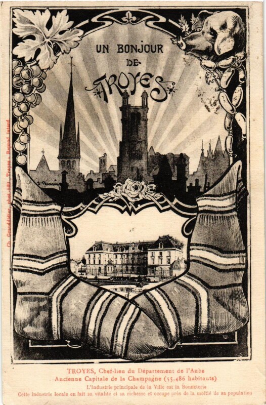 Carte postale ancienne Troyes- souvenir France à Troyes
