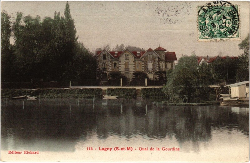 Carte postale ancienne Lagny- Quai de la Gourdine France à Lagny