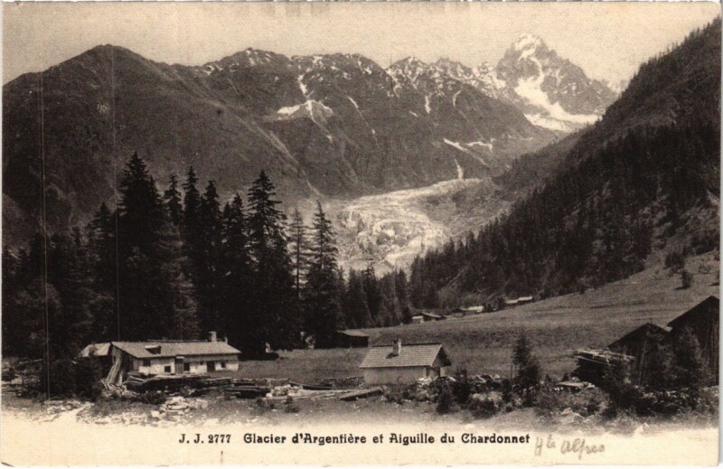 Carte postale ancienne Glacier d'Argentiere et Aiguille du Chardonnef
