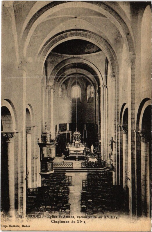 Carte postale ancienne Rodez - Eglise Saint-Amans à Rodez
