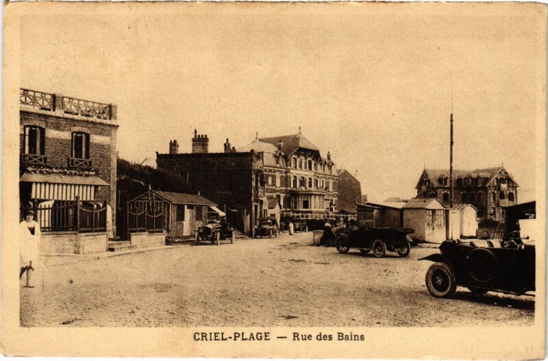 Carte postale ancienne Criel-Plage - Rue des Bains
