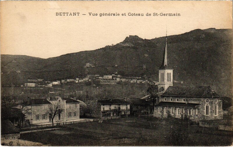 Carte postale ancienne Bettant - Vue générale et Coteau de Saint-Germain à Bettant