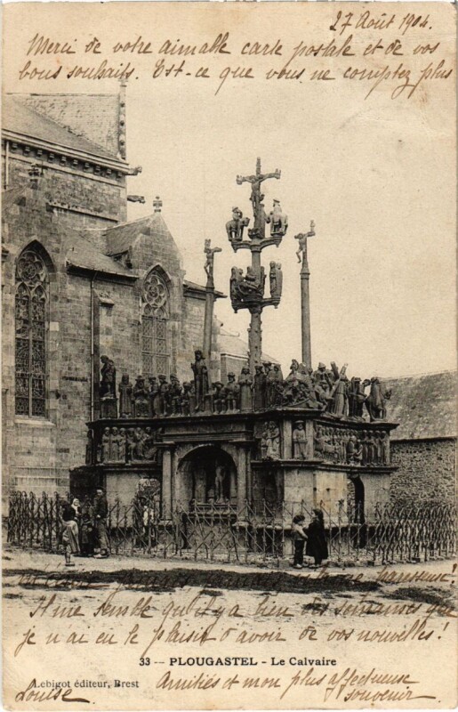 Carte postale ancienne Plougastel Daoulas- Le Calvaire France à Daoulas
