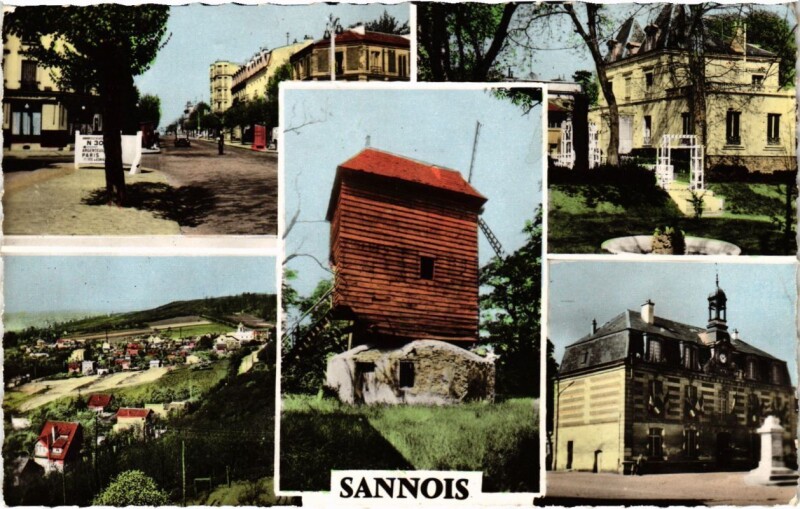 Carte postale ancienne Souvenir de Sannois - Au centre à Sannois
