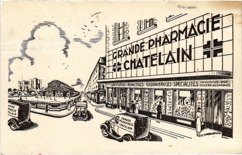 Carte postale ancienne Niort - Grande Pharmacie Chatelain à Niort