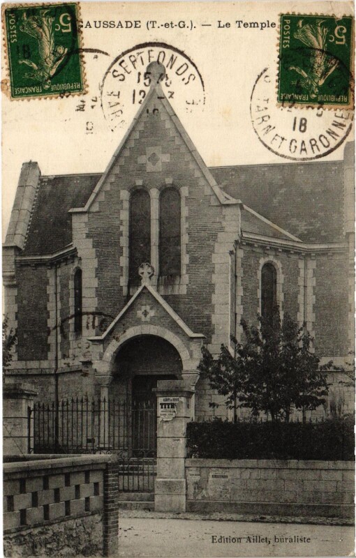 Carte postale ancienne Caussade - Le Temple à Caussade