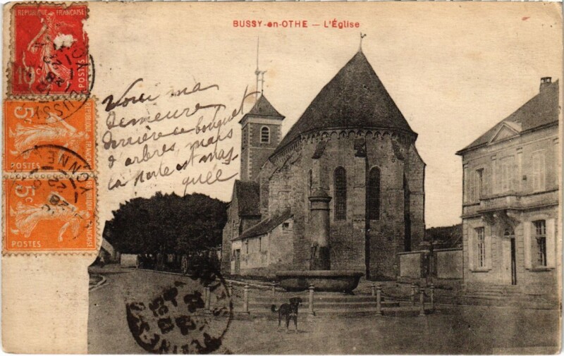 Carte postale ancienne Bussy-en-Othe - L'Eglise à Bussy-en-Othe