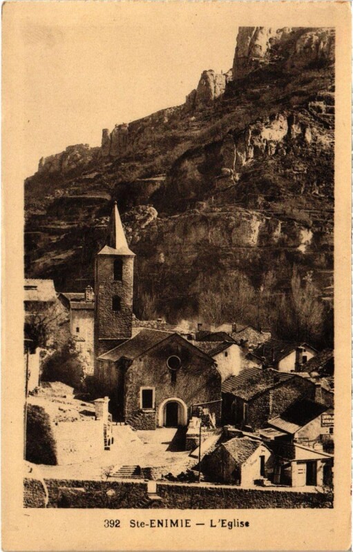Carte postale ancienne Saint-Enimie - L'Eglise