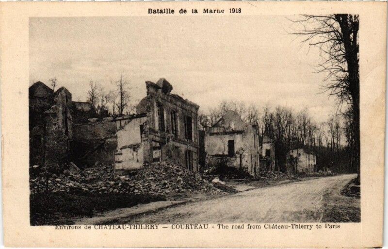 Carte postale ancienne Militaire Environs de Chateau-Thierry - Courteau